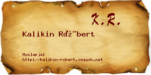 Kalikin Róbert névjegykártya