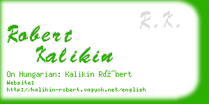 robert kalikin business card